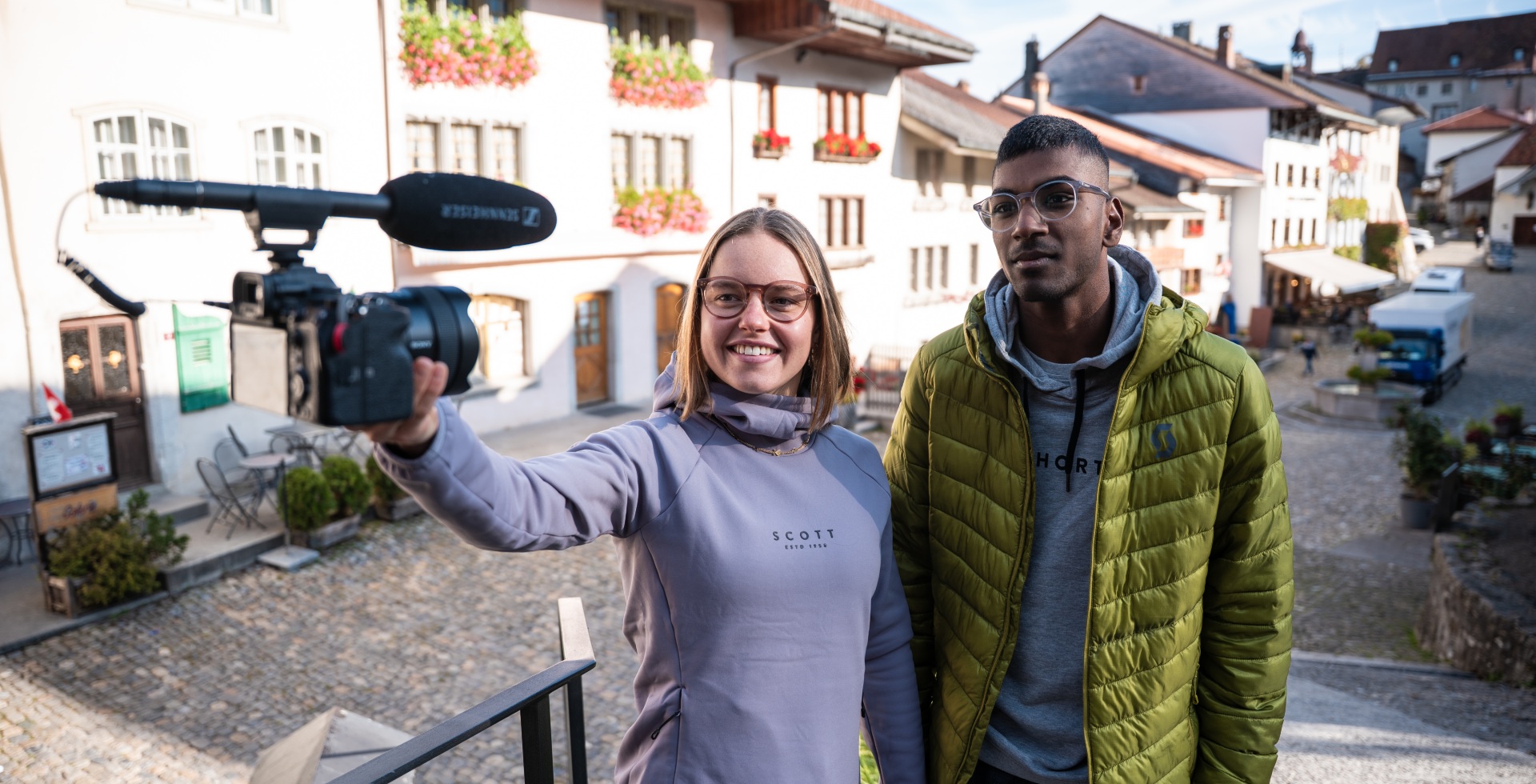 Alanis Siffert, ambassadrice de l’UFT, en plein tournage à Gruyères